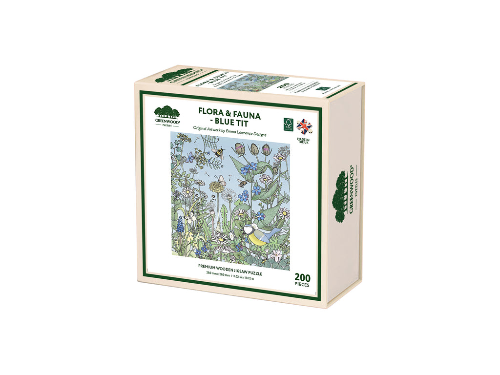 Flora & Fauna Blue Tit Wooden Jigsaw Puzzle