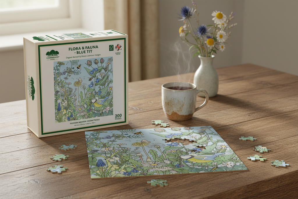 Flora & Fauna Blue Tit Wooden Jigsaw Puzzle