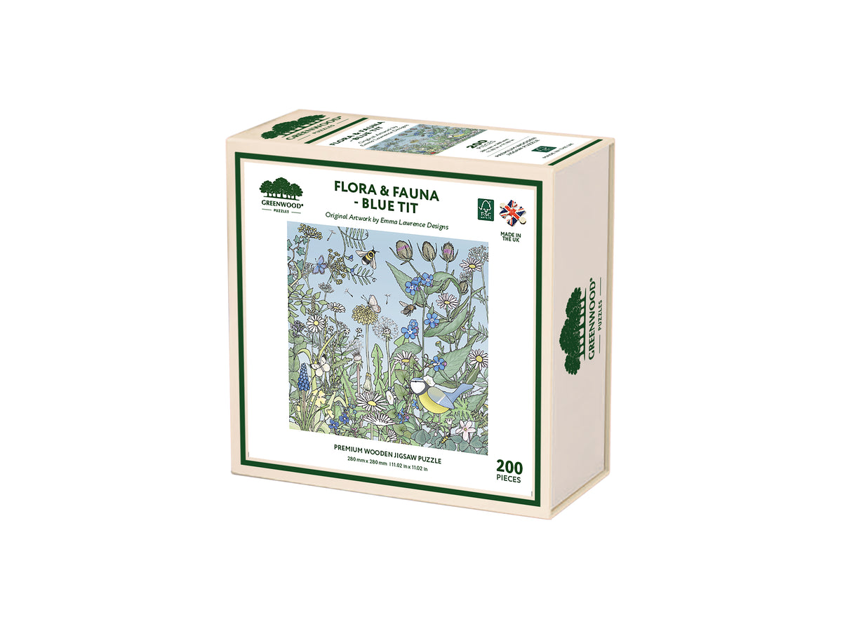 Flora & Fauna Blue Tit Wooden Jigsaw Puzzle