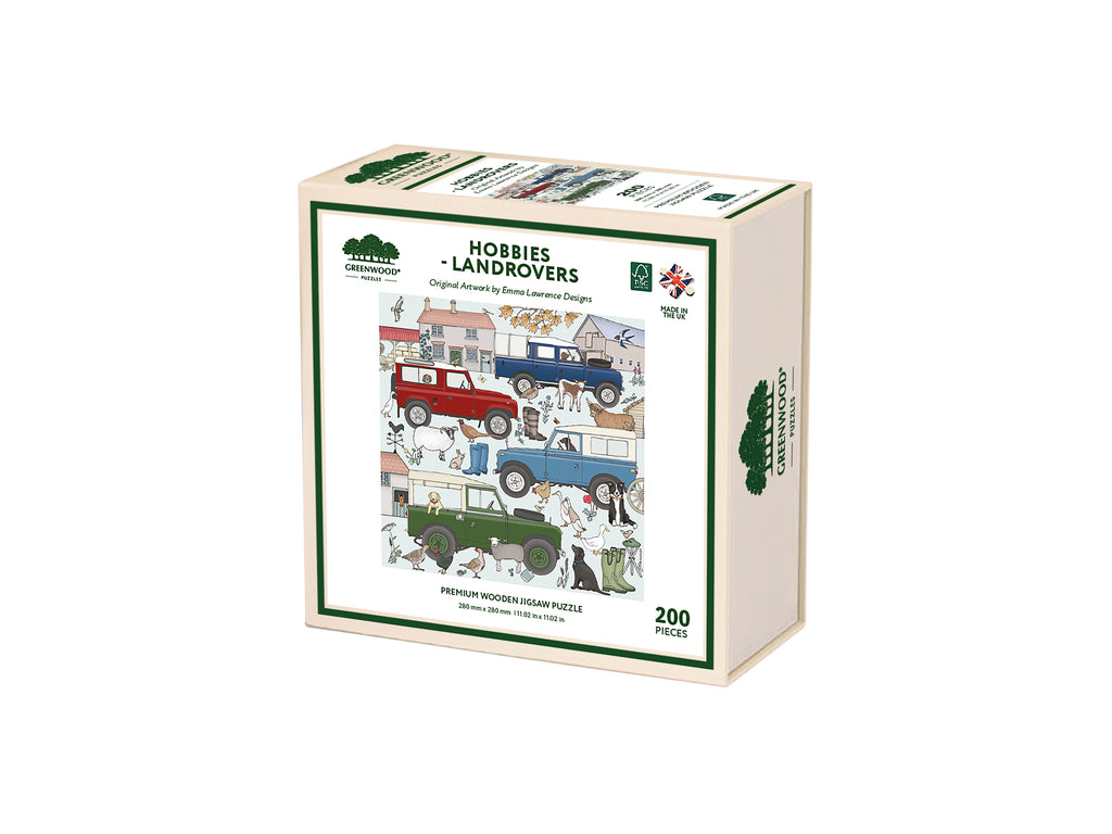 Hobbies - Landrovers Wooden Jigsaw Puzzle