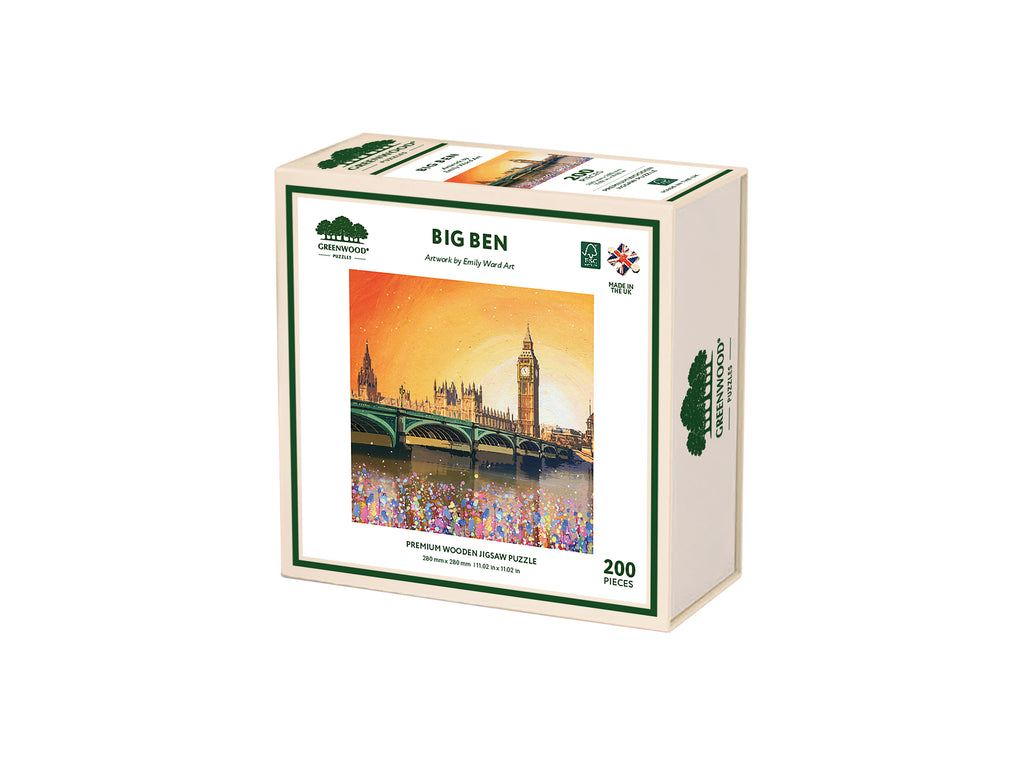 Big Ben - London, Wooden Jigsaw Puzzle By Emily Ward