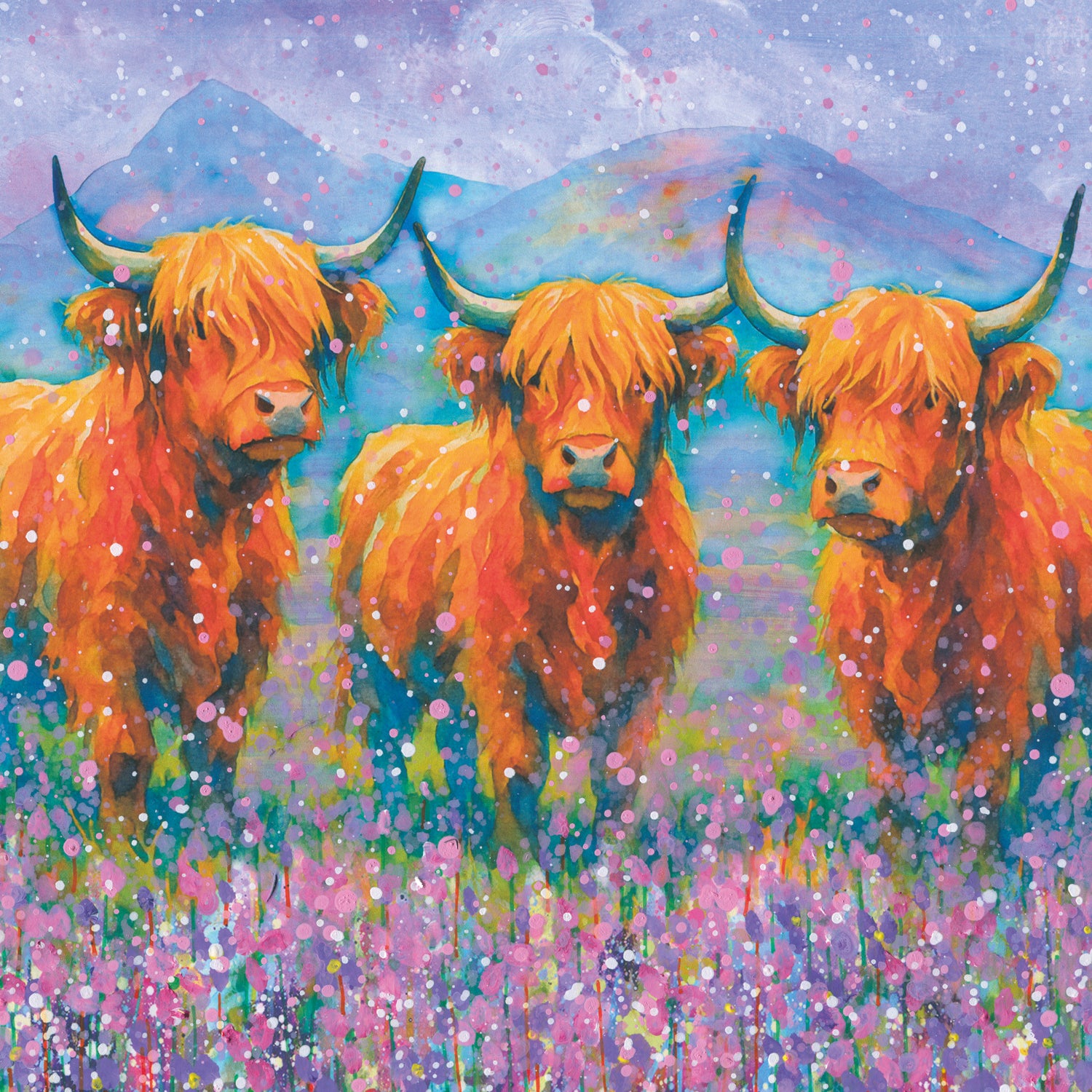 Highland Cows Wooden Jigsaw Puzzle By Emily Ward