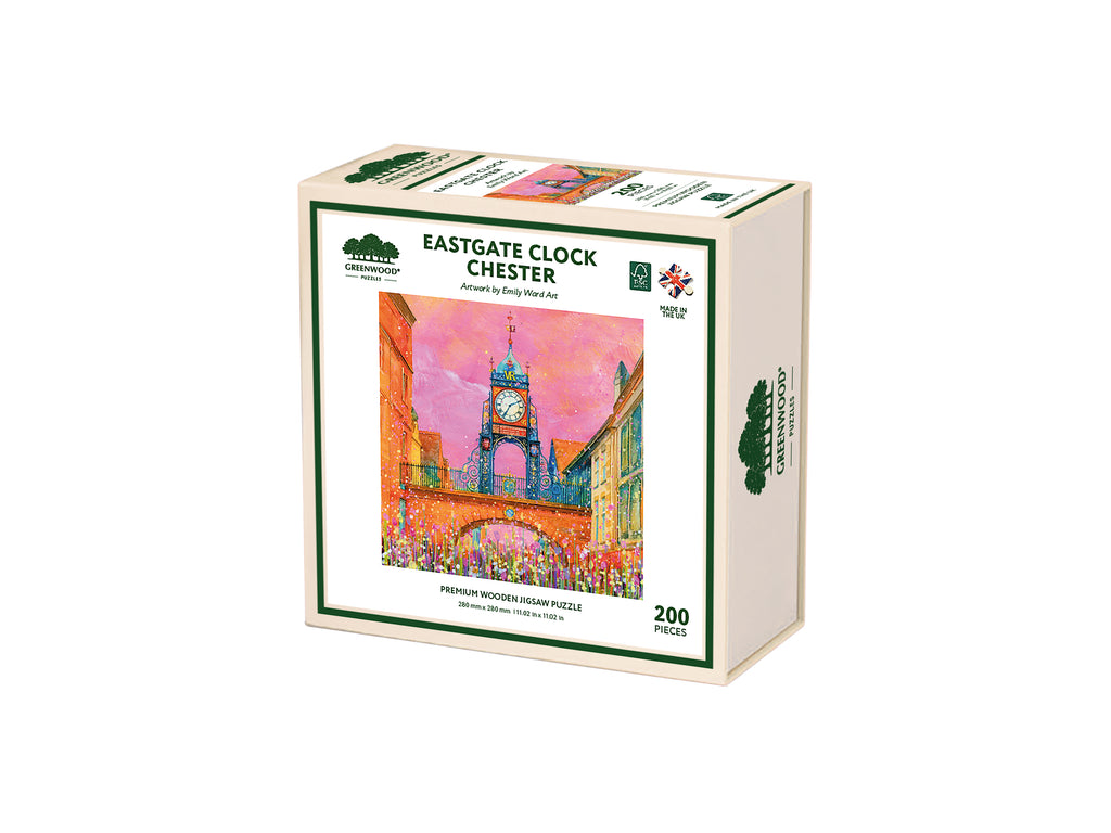 Eastgate Clock - Chester, Wooden Jigsaw Puzzle By Emily Ward