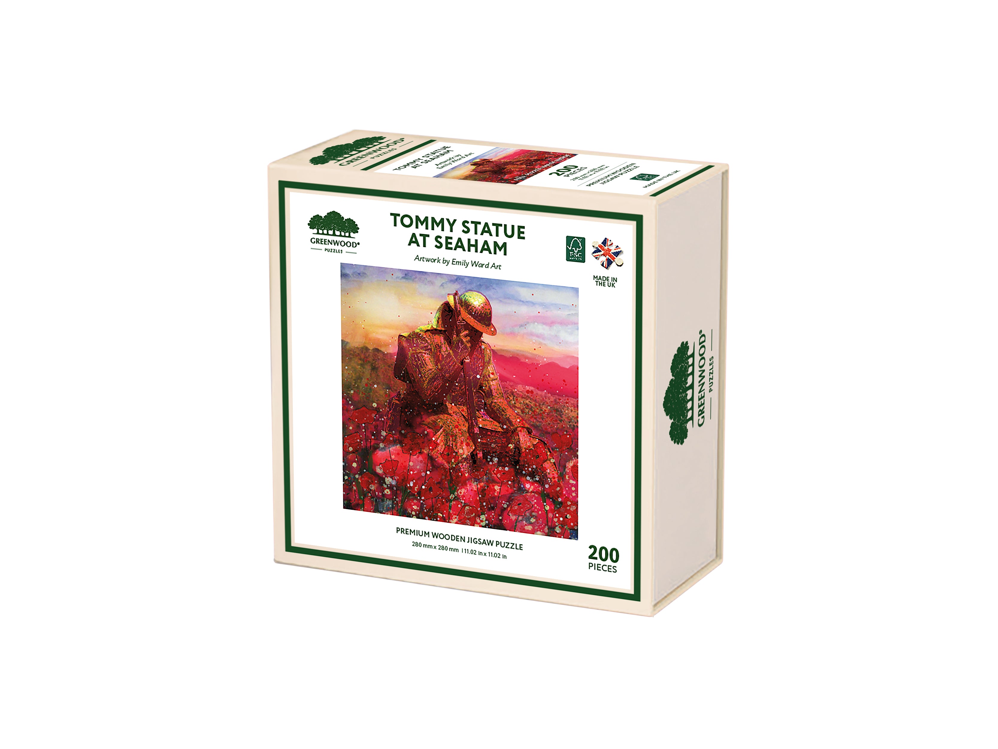 Tommy Statue at Seaham Wooden Jigsaw Puzzle By Emily Ward