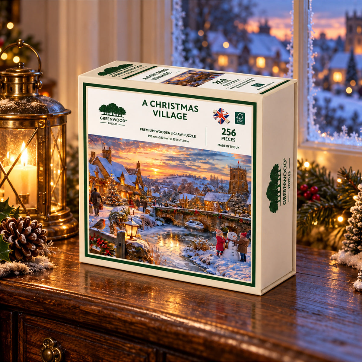 A Christmas Village Wooden Jigsaw Puzzle
