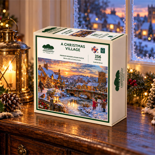 A Christmas Village Wooden Jigsaw Puzzle