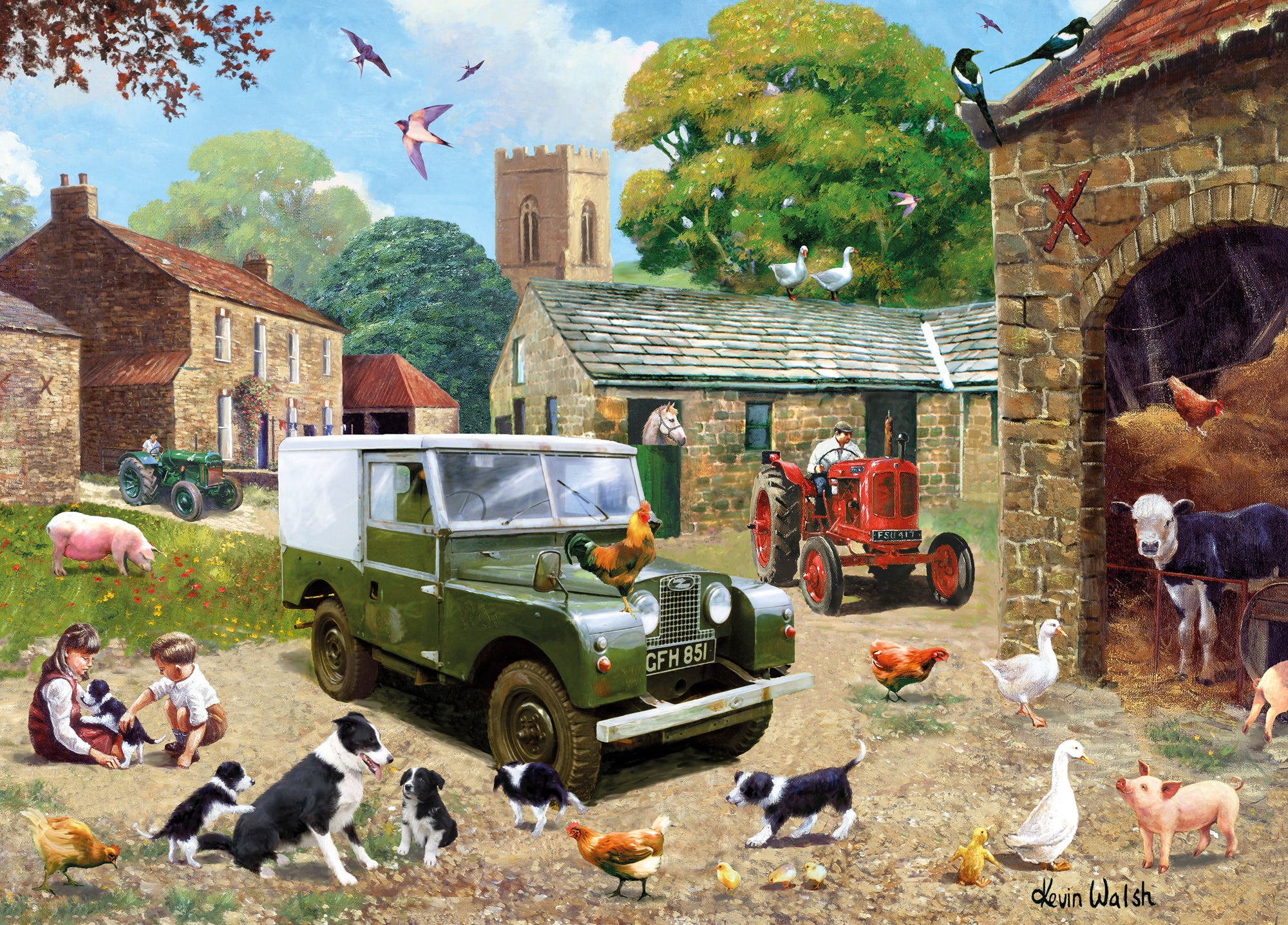 Down On The Farm Wooden Jigsaw Puzzle By Kevin Walsh