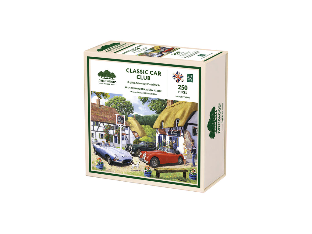 Classic Car Club Wooden Jigsaw Puzzle By Kevin Walsh