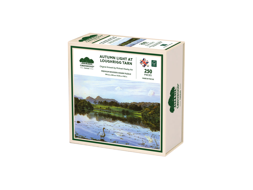 Autumn Light At Loughrigg Tarn Wooden Jigsaw Puzzle