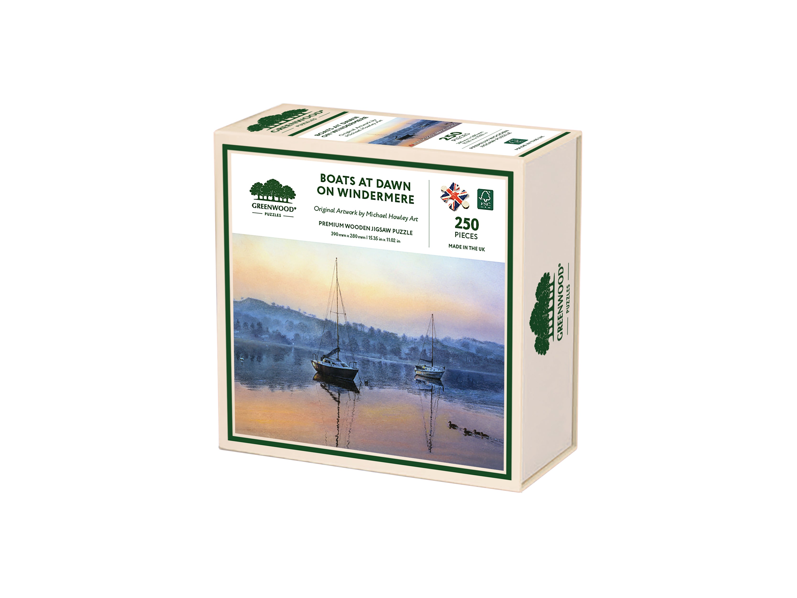Boats At Dawn On Windermere Wooden Jigsaw Puzzle