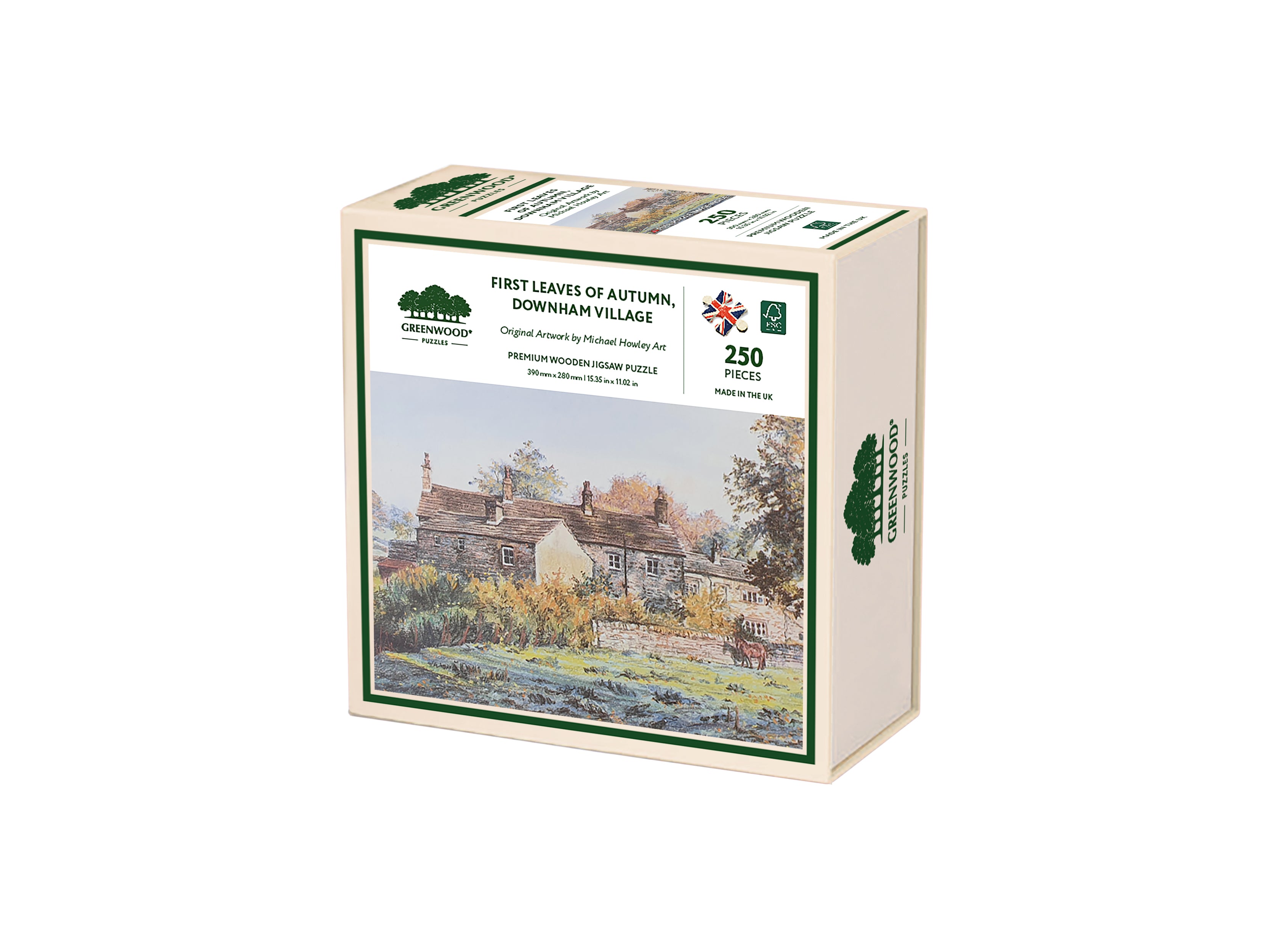 First Leaves of Autumn, Downham Village Wooden Jigsaw Puzzle