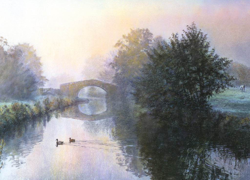 Misty Morning On The Canal - Foulridge, Wooden Jigsaw Puzzle