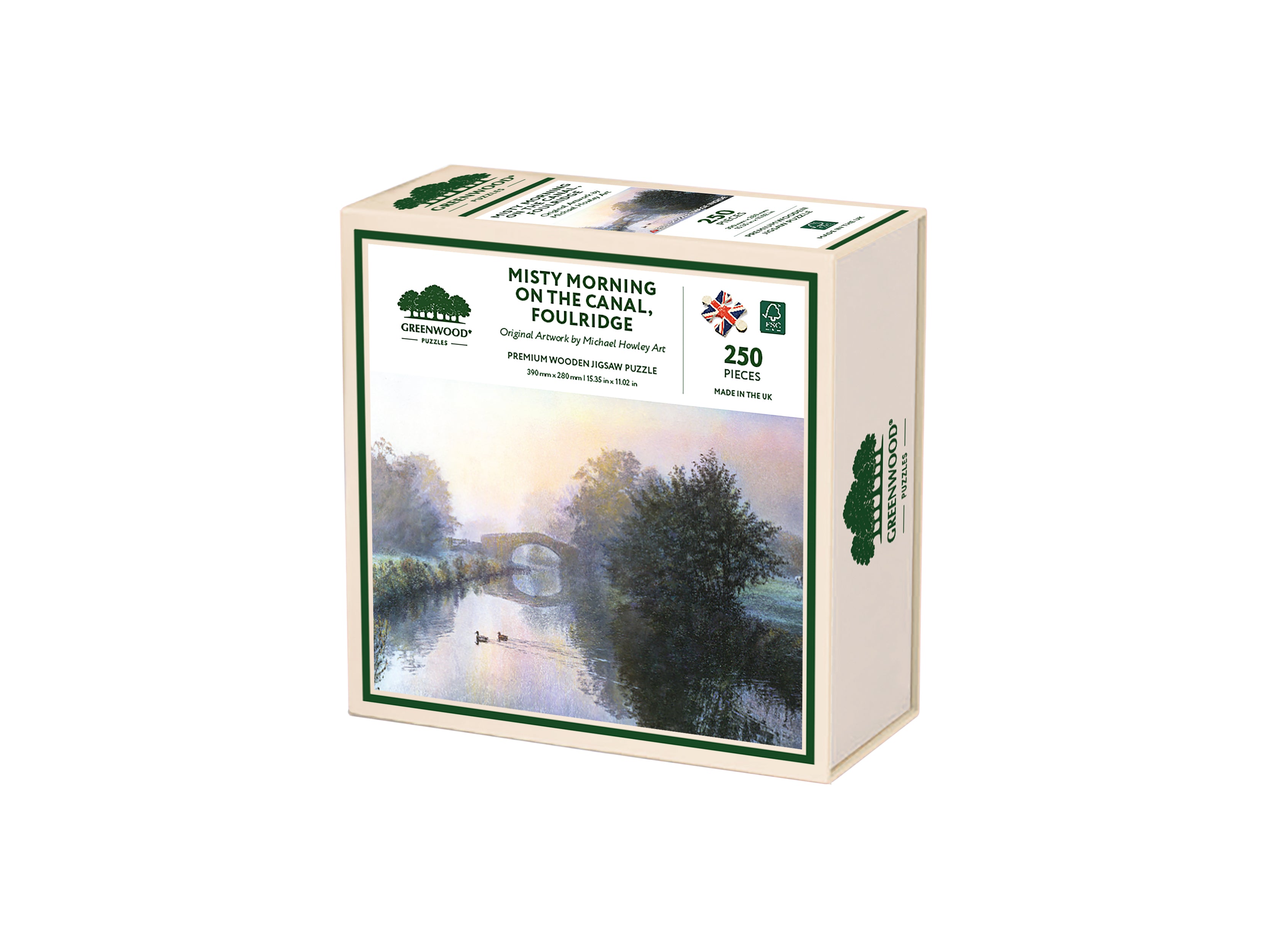 Misty Morning On The Canal - Foulridge, Wooden Jigsaw Puzzle