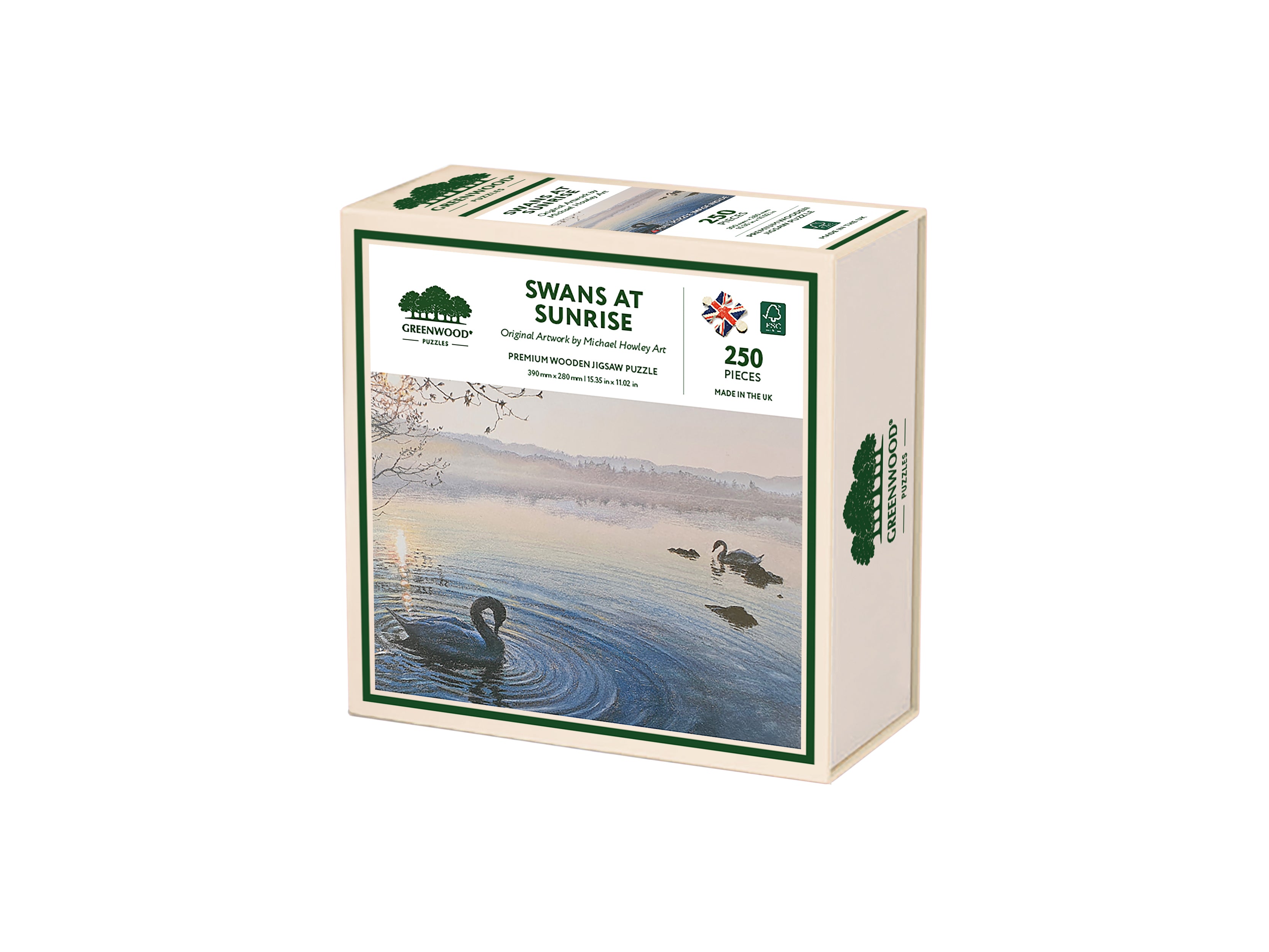 Swans At Sunrise Wooden Jigsaw Puzzle