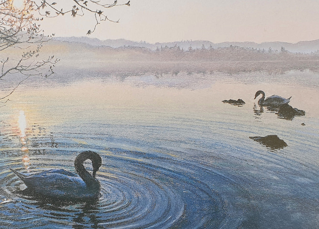 Swans At Sunrise Wooden Jigsaw Puzzle