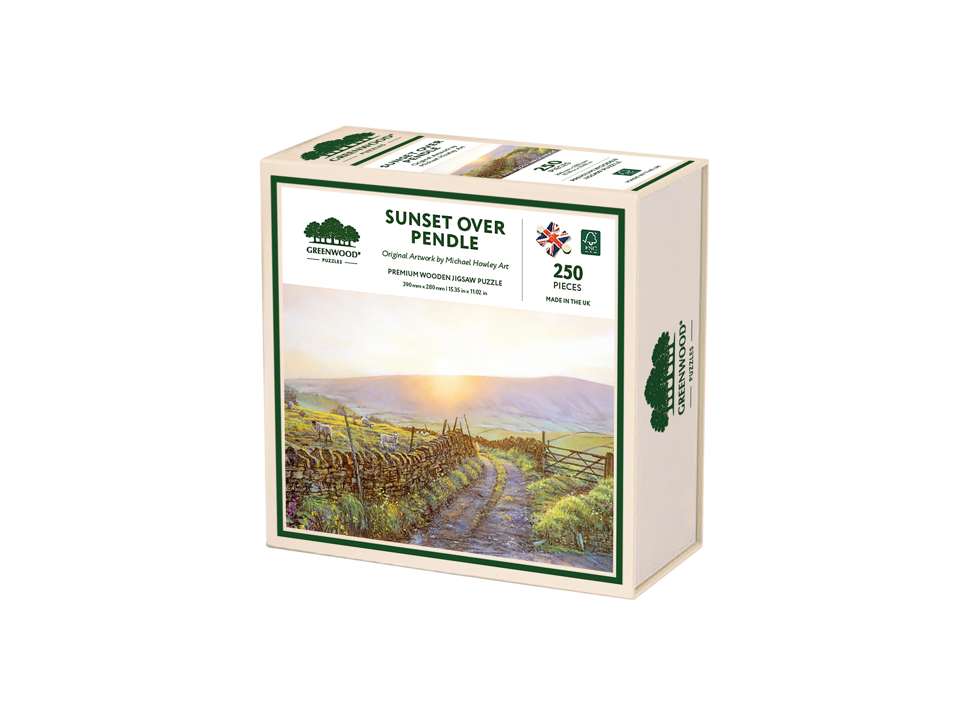Sunset Over Pendle Wooden Jigsaw Puzzle