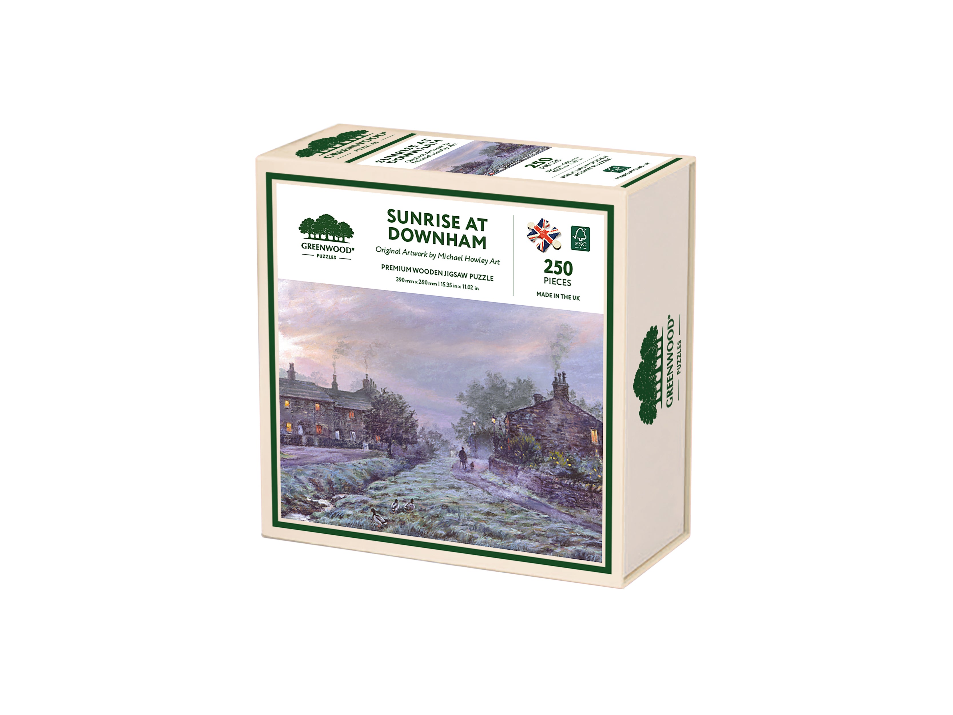 Sunrise At Downham Wooden Jigsaw Puzzle